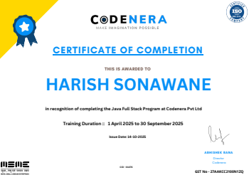 My course Certificate